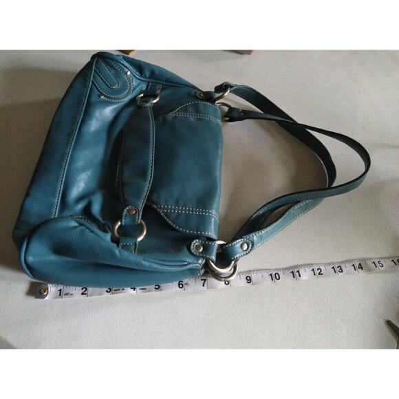 Emille M Simulated Leather Turquoise Purse Handbag - Picture 3 of 10